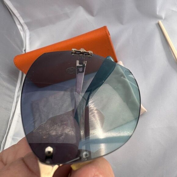 Tory Burch Sunglasses Butterfly Rimless Green ty6030 106 45 61 12 135  w/case - Picture 10 of 16